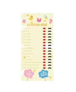 Jeu pour Baby Shower - 30 cartes