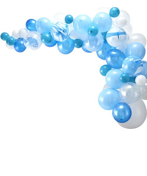 Kit arche de ballons bleu,or et blanc – Deco en Folie