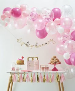 Arche Ballons Rose et Blancs