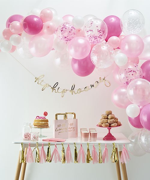 Kit Arche Ballon Couleur Rose et Blanc - Olili