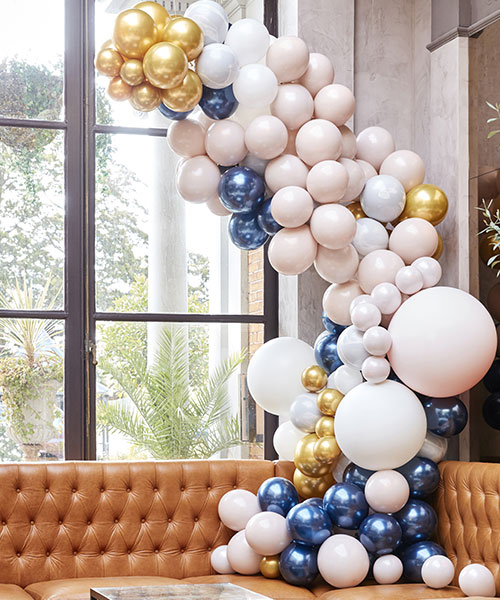 Arche de ballons Rose gold et Blanc